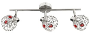 LAMPA ARON LISTWA 3X40W G9 CHROM KRYSZTAŁ CZERWONY | Candellux 93-12210
