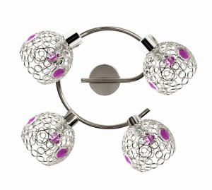LAMPA ARON SPIRALA 4X40W G9 CHROM KRYSZTAŁ FIOLET | Candellux 98-12289
