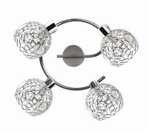 LAMPA ARON SPIRALA 4X40W G9 CHROM KRYSZTAŁ TRANSPARENT | Candellux 98-12340