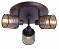 LAMPA SUFITOWA CANABERA PLAFON KAWOWE ZŁOTO 3X40W E14 KLOSZ BURSZTYNOWY | Candellux 98-83098