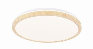 LAMPA SUFITOWA GANDAVA PLAFON 24W LED BIAŁO DREWNIANY 4000K | Candellux 14-75253