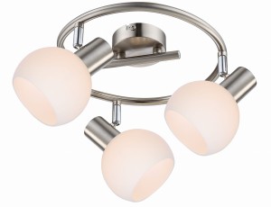 MAURO LAMPA SUFITOWA SPIRALA 3X4W E14 LED RGB SATYNA NIKIEL Z PILOTEM | Candellux 98-61997