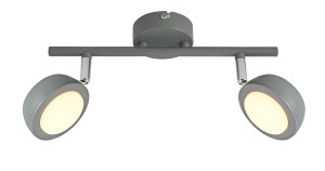 MILD LAMPA SUFITOWA LISTWA 2X6W LED SZARY 3000K | Candellux 92-66749