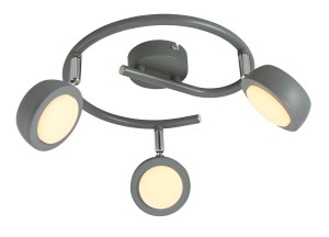 MILD LAMPA SUFITOWA SPIRALA 3X6W LED SZARY 3000K | Candellux 98-66558