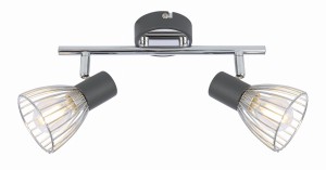 MODO LAMPA SUFITOWA LISTWA 2X40W E14 CZARNY+CHROM | Candellux 92-61522