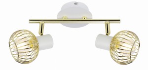 OSLO LAMPA SUFITOWA LISTWA 2X40W E14 BIAŁY/ZŁOTY | Candellux 92-61805