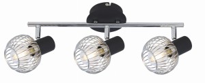 OSLO LAMPA SUFITOWA LISTWA 3X40W E14 CZARNY/CHROM | Candellux 93-61850