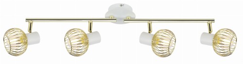 OSLO LAMPA SUFITOWA LISTWA 4X40W E14 BIAŁY/ZŁOTY | Candellux 94-61812