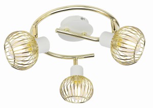 OSLO LAMPA SUFITOWA SPIRALA 3X40W E14 BIAŁY/ZŁOTY | Candellux 98-61829