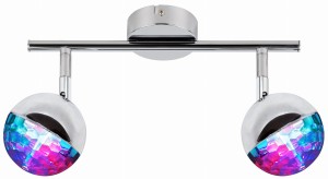 PARTY LAMPA SUFITOWA LISTWA 2X3W LED RGB GŁÓWKA OKRĄGŁA 1E Z PRZEGUBEM KD SYSTEM CHROM | Candellux 92-67760