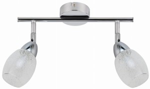 RICO LAMPA SUFITOWA LISTWA 2X6W LED SMD GŁÓWKA OKRĄGŁA 1E Z PRZEGUBEM KD SYSTEM KLOSZ WYMIENNY CHROM/BEZBARWNY | Candellux 92-67579