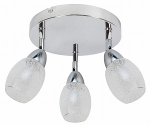 RICO LAMPA SUFITOWA PLAFON 3X6W LED SMD GŁÓWKA OKRĄGŁA 1E Z PRZEGUBEM KD SYSTEM KLOSZ WYMIENNY CHROM/BEZBARWNY | Candellux 98-67692