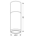 TUBA LAMPA SUFITOWA 1X15W GU10 6,8/20 SZARY+DREWNO | Candellux 2284286