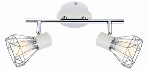 VERVE LAMPA SUFITOWA LISTWA 2X40W E14 BIAŁY ABAŻUR CHROM | Candellux 92-61348