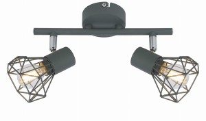 VERVE LAMPA SUFITOWA LISTWA 2X40W E14 MATOWY SZARY | Candellux 92-60976