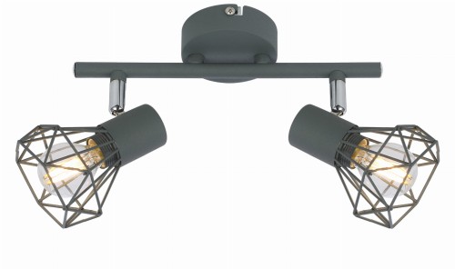 VERVE LAMPA SUFITOWA LISTWA 2X40W E14 MATOWY SZARY | Candellux 92-60976