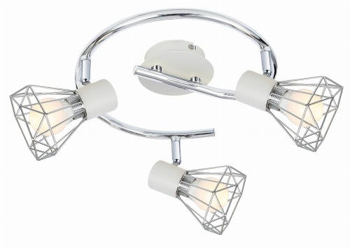 VERVE LAMPA SUFITOWA SPIRALA 3X40W E14 BIAŁY ABAŻUR CHROM | Candellux 98-61355