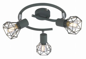 VERVE LAMPA SUFITOWA SPIRALA 3X40W E14 MATOWY SZARY | Candellux 98-60990