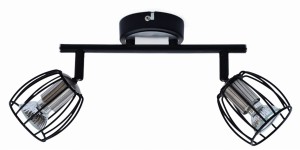 ZONK LAMPA SUFITOWA LISTWA 2X3W LED GU10 CZARNY MATOWY+SATYNA NIKIEL | Candellux 92-54326