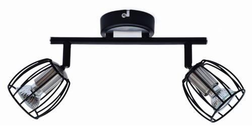 ZONK LAMPA SUFITOWA LISTWA 2X3W LED GU10 CZARNY MATOWY+SATYNA NIKIEL | Candellux 92-54326