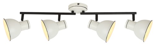 ZUMBA LAMPA SUFITOWA LISTWA 4X40W E14 BIAŁY+CZARNY | Candellux 94-72153