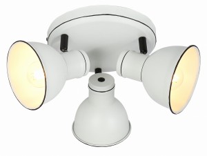 ZUMBA LAMPA SUFITOWA PLAFON 3X40W E14 BIAŁY+CZARNY | Candellux 98-72160