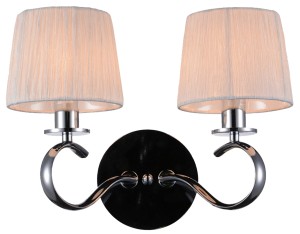 CLARA LAMPA KINKIET 2X40W E14 CHROM / BIAŁY | Candellux 22-21564