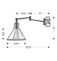COPENHAGEN LAMPA KINKIET 1X40W E14 SATYNA | Candellux 21-41753