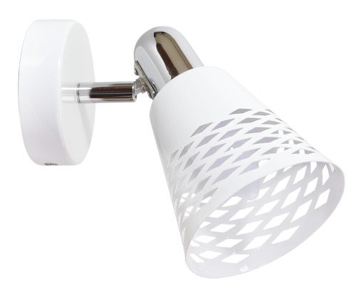 DISCOVERY LAMPA KINKIET 1X40W E14 CHROM/ BIAŁY | Candellux 91-62154
