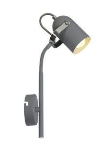 GRAY LAMPA KINKIET NA WYSIĘGNIKU 1X40W E14 SZARY | Candellux 91-66527