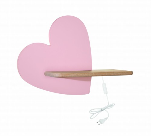 HEART LAMPA KINKIET 5W LED IQ KIDS Z PRZEWODEM Z WŁ. I WTYCZKĄ RÓŻOWY | Candellux 21-84569