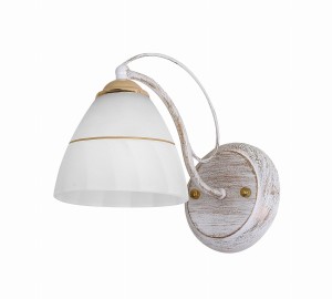 LAMPA FANETTA KINKIET 1X60W E27 BIAŁO ZŁOTY | Candellux 21-77042