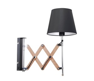 Lampa Kinkiet Mito chrom 1X40W E27 abażur czarny | Candellux 21-75420