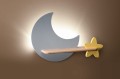 LAMPA MOON KINKIET ŚCIENNY 5W LED IQ KIDS SZARY+ZŁOTY | Candellux 21-75574