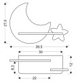 LAMPA MOON KINKIET ŚCIENNY 5W LED IQ KIDS SZARY+ZŁOTY | Candellux 21-75574