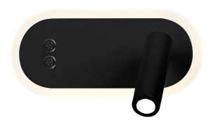 MIRACLE LAMPA KINKIET 6W+3W LED CZARNY MAT | Candellux 22-75796