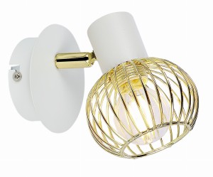 OSLO LAMPA KINKIET 1X40W E14 BIAŁY/ZŁOTY | Candellux 91-61799