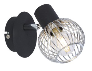 OSLO LAMPA KINKIET 1X40W E14 CZARNY/CHROM | Candellux 91-61836