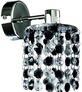 ROYAL LAMPA KINKIET 1X40W G9 CHROM+KRYSZTAŁKI CZARNE | Candellux 21-36240