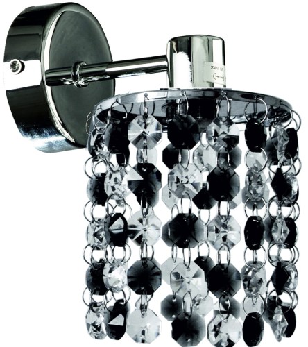 ROYAL LAMPA KINKIET 1X40W G9 CHROM+KRYSZTAŁKI CZARNE | Candellux 21-36240