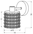 ROYAL LAMPA KINKIET 1X40W G9 CHROM+KRYSZTAŁKI CZARNE | Candellux 21-36240