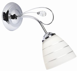 SIMPLI LAMPA KINKIET 1*40W E27 CHROM  Z KRYSZTAŁKIEM+KLOSZ Z PASKIEM | Candellux 21-64288