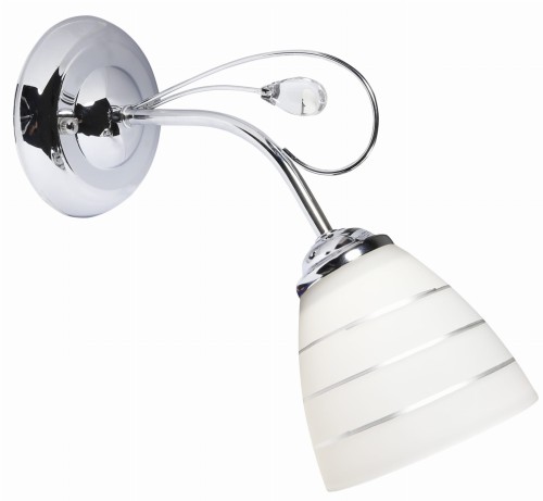 SIMPLI LAMPA KINKIET 1*40W E27 CHROM  Z KRYSZTAŁKIEM+KLOSZ Z PASKIEM | Candellux 21-64288