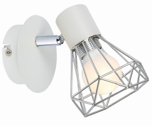 VERVE LAMPA KINKIET 1X40W E14 BIAŁY ABAŻUR CHROM | Candellux 91-61331