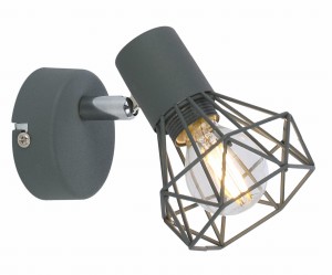 VERVE LAMPA KINKIET 1X40W E14 MATOWY SZARY | Candellux 91-60969