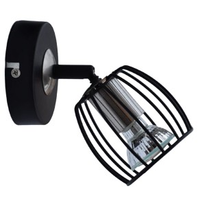 ZONK LAMPA KINKIET 1X3W LED GU10 CZARNY MATOWY + SATYNA NIKIEL | Candellux 91-54319
