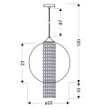 ALLANI LAMPA WISZĄCA 25 1X60W E27 CZERWONY Z KRYSZTAŁKAMI | Candellux 31-26699