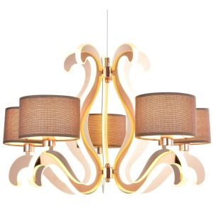 AMBROSIA 3 LAMPA WISZĄCA 5X40W E14 + 43,4W LED MIEDZIANY | Candellux 35-33918