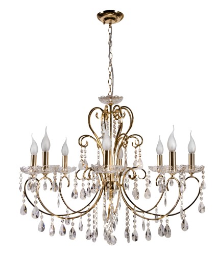AURORA LAMPA WISZĄCA 8*40W E14 ZŁOTO | Candellux 38-98644