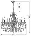 AURORA LAMPA WISZĄCA 8*40W E14 ZŁOTO | Candellux 38-98644